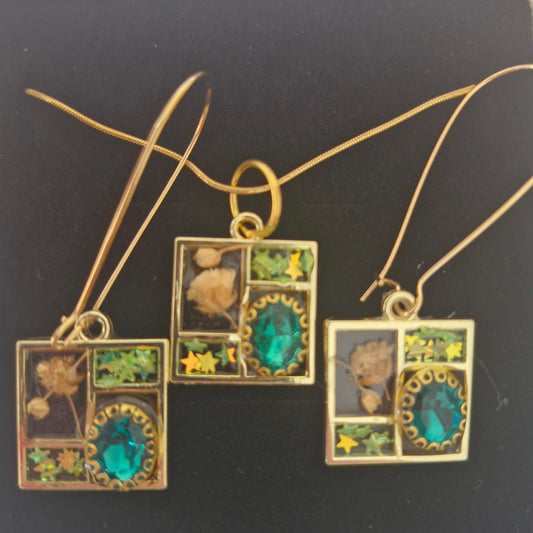 סט שרשרת ועגילים 2