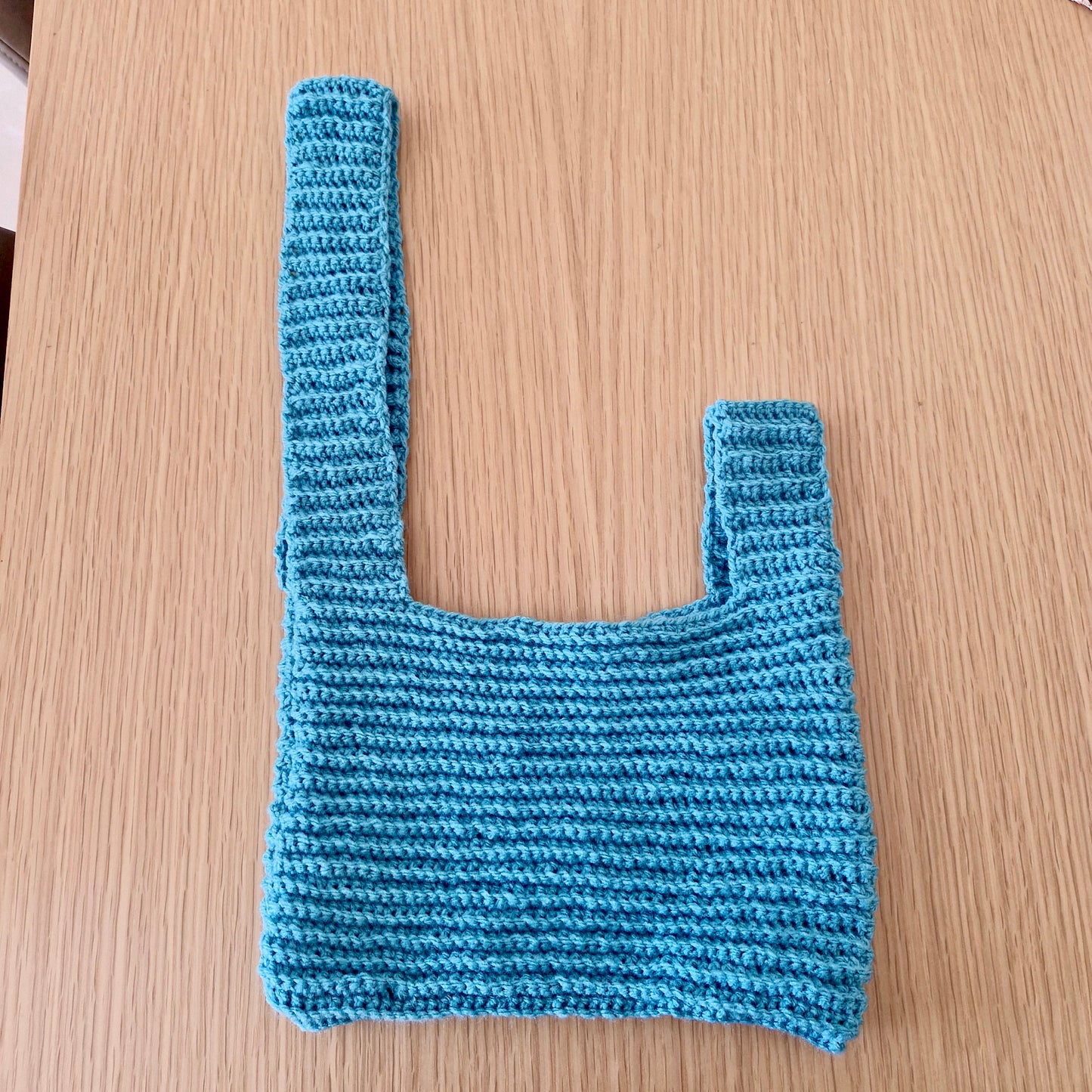 תיק סרוג כחול