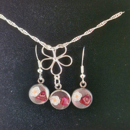 סט שרשרת ועגילים כסוף