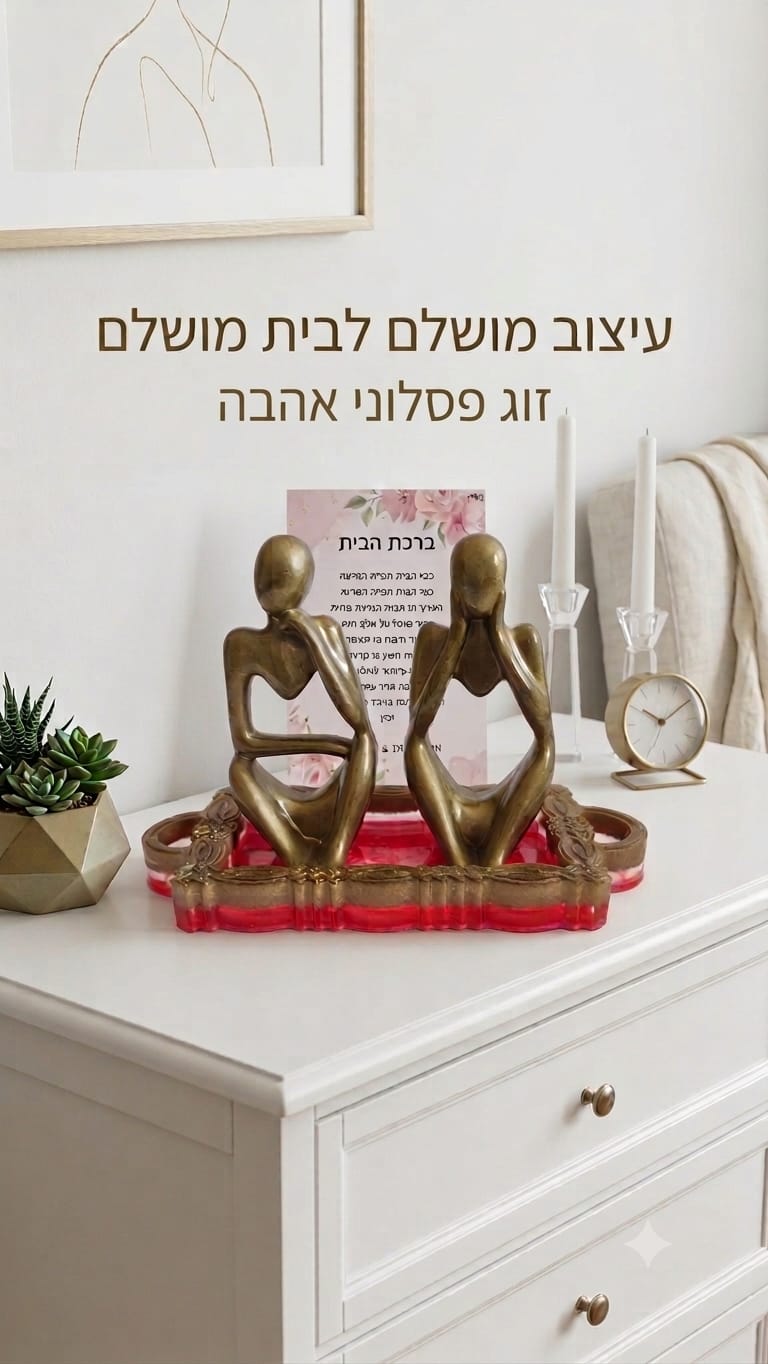 זוג פסלוני אהבה Golden Love Duo