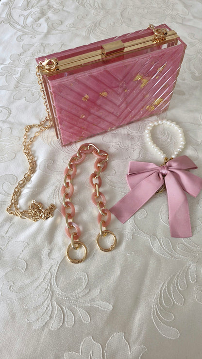 תיק ערב Pink Gold