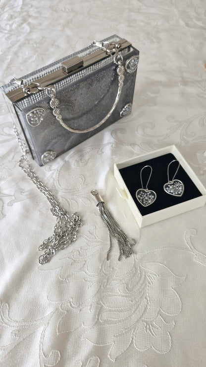 תיק ערב Shiny Silver