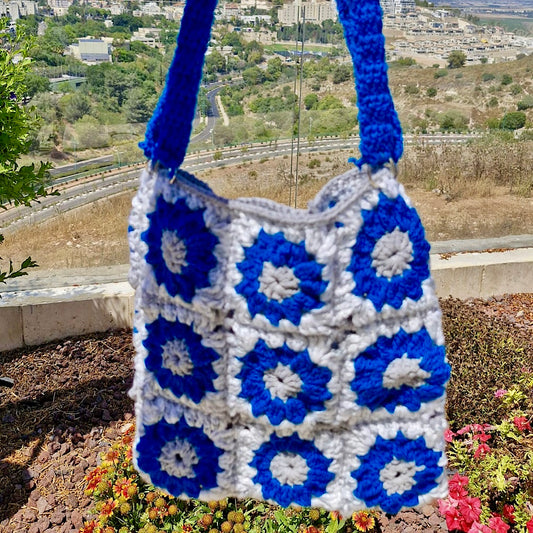 תיק ״ריבועי אביב״ כחול