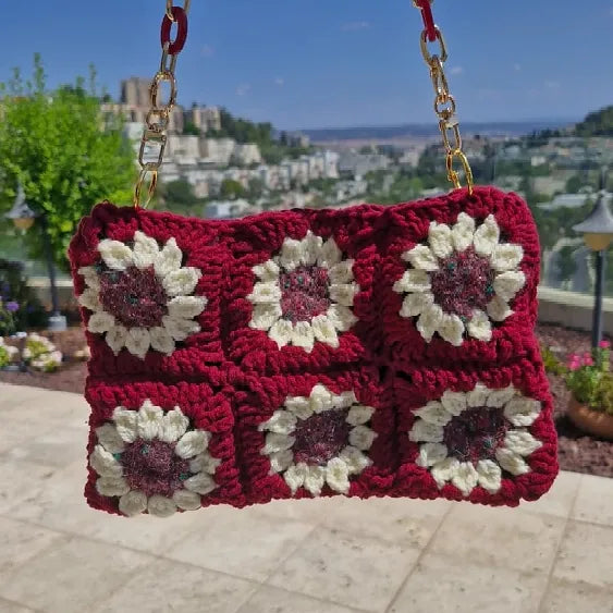 תיק ״ריבועי אביב״ בורדו