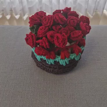 עציץ + מפה סרוגה