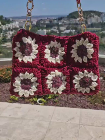 תיק ״ריבועי אביב״ בורדו