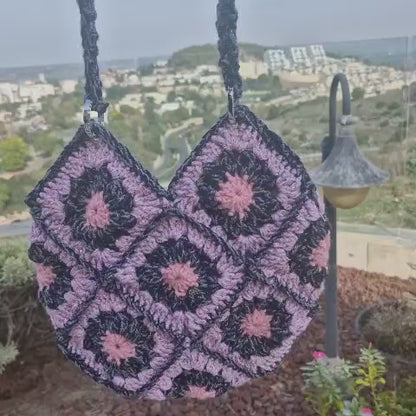 תיק סל אביבי בגווני ורוד ואפור