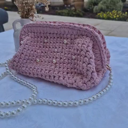 תיק קלאץ׳ ורוד עתיק